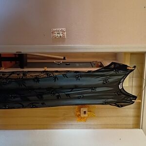 S.L. Fashions Black and Gray Dress